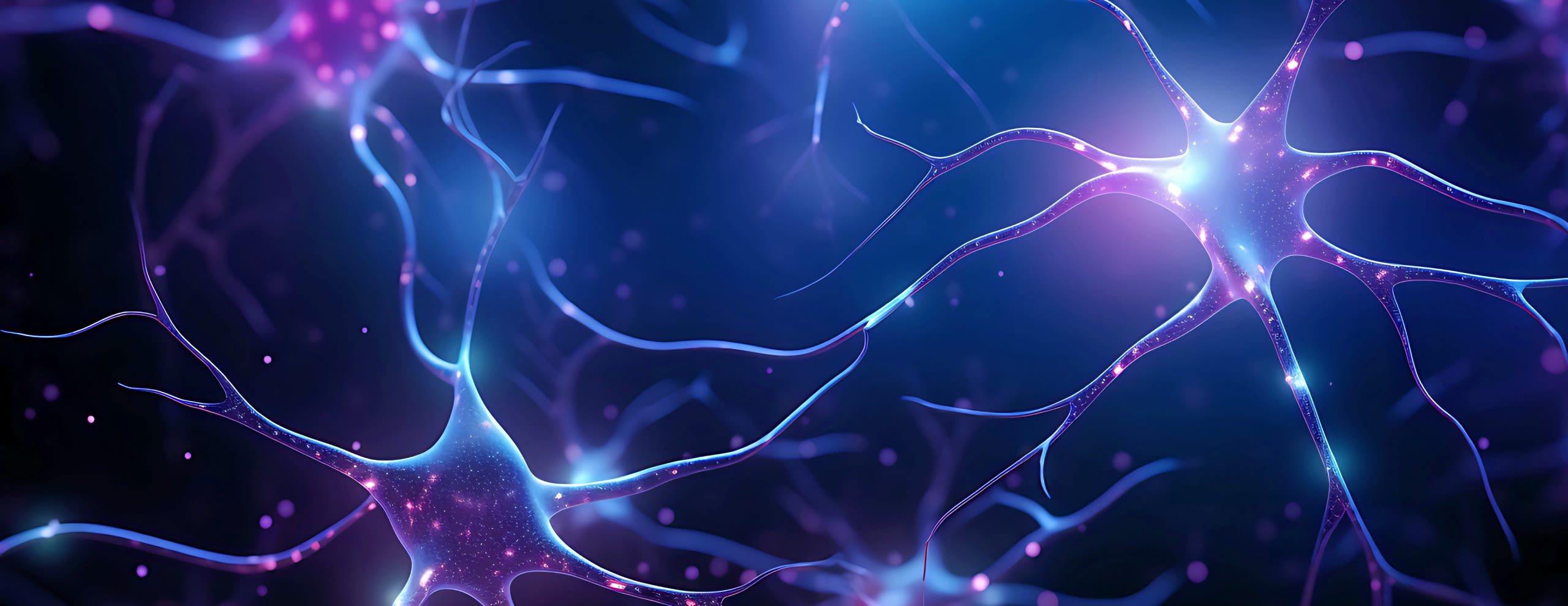 NINDS 75th-anniversary digital banner, featuring glowing neuron illustrations and bold white text '1950-2025'.