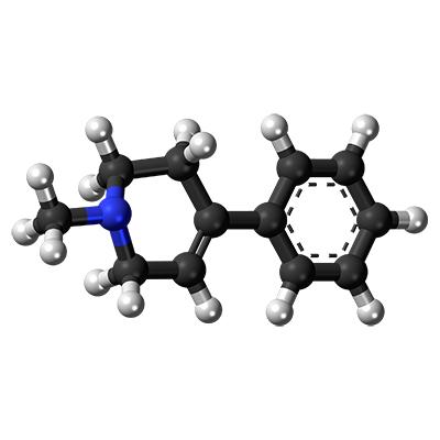 MPTP molecule ball. Credit: Jynto/Wikimedia Commons/Public Domain