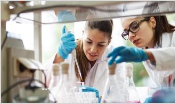 two scientists working in a lab