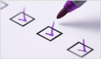 a marker checking checkboxes