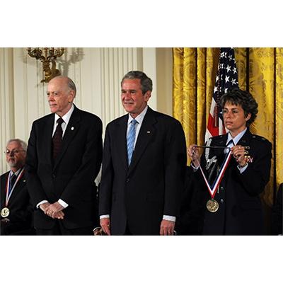 President George W. Bush awards Brady the National Medal of Technology and Innovation.