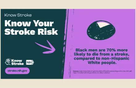 Know Your Stroke Risk infographic encourages black and African-American men to understand their elevated risks for stroke and stroke-related disabilities.