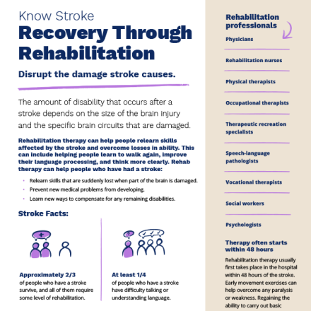 Know Stroke: Recovery Through Rehabilitation Flyer cover page