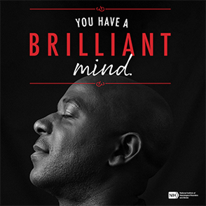 Social media graphic with the profile of a Black man titled "You Have a Brilliant Mind.”