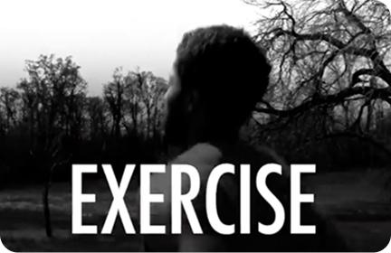 Video thumbnail featuring a photograph of a young man and the word “Exercise” in typography