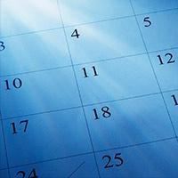 Blue image of a calendar