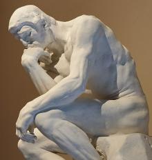 The Thinker by Auguste Rodin. Grand Palais, Paris, France.