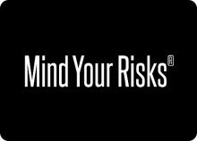 “Mind Your Risks” in bold type Brand wordmark