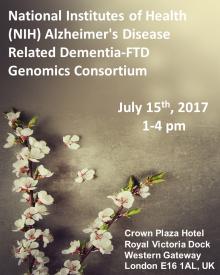  NIH Alzheimer's Disease Related Dementia-FTD Genomics Consortium event flyer
