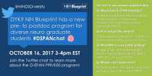 Banner advertising the @NINDSDiversity Twitter chat using #DSPANchat