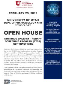 University of Utah Dept. of Pharmacology and Toxicology Open House flyer