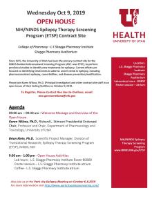 ETSP - University of Utah Open House - October 9, 2019 flyer