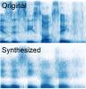 waveforms comparing spoken sentence to synthesized speech